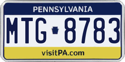 PA license plate MTG8783