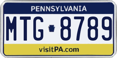 PA license plate MTG8789