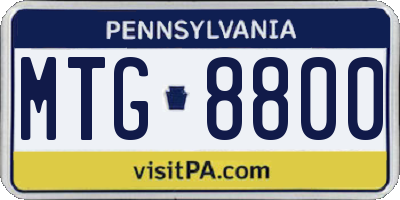 PA license plate MTG8800
