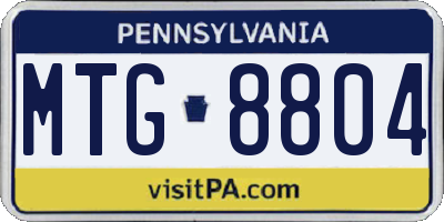 PA license plate MTG8804
