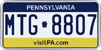 PA license plate MTG8807