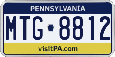 PA license plate MTG8812
