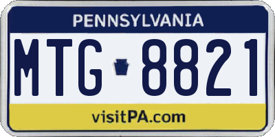 PA license plate MTG8821