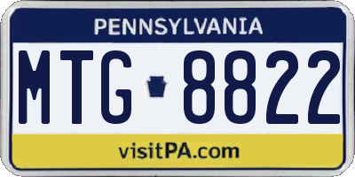 PA license plate MTG8822