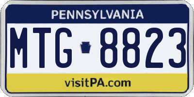 PA license plate MTG8823