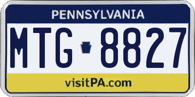PA license plate MTG8827
