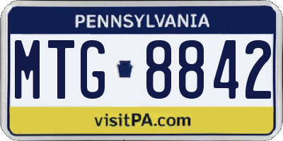 PA license plate MTG8842