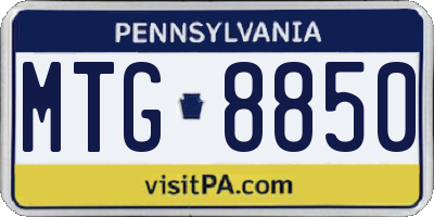 PA license plate MTG8850