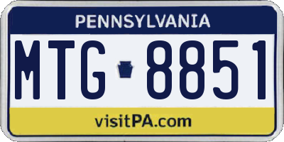PA license plate MTG8851