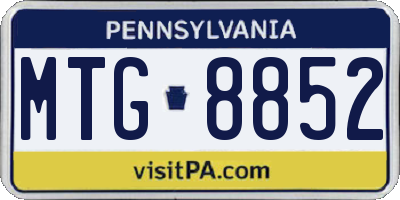 PA license plate MTG8852