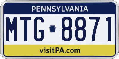 PA license plate MTG8871