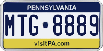 PA license plate MTG8889