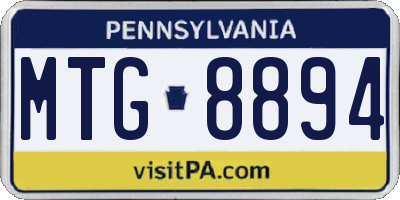 PA license plate MTG8894