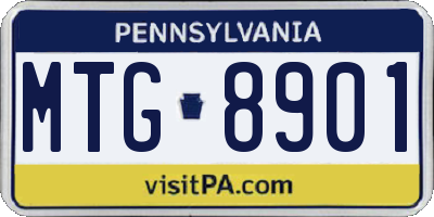 PA license plate MTG8901