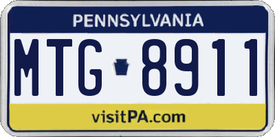 PA license plate MTG8911