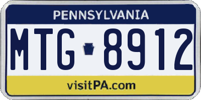 PA license plate MTG8912