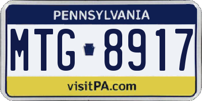 PA license plate MTG8917