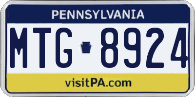 PA license plate MTG8924