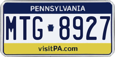 PA license plate MTG8927
