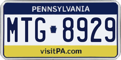 PA license plate MTG8929