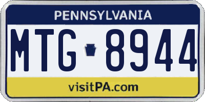 PA license plate MTG8944