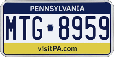 PA license plate MTG8959