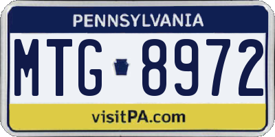 PA license plate MTG8972