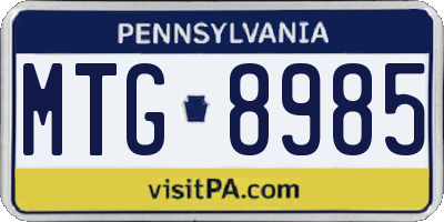 PA license plate MTG8985