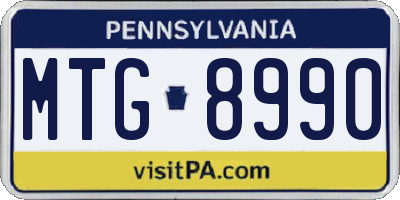 PA license plate MTG8990