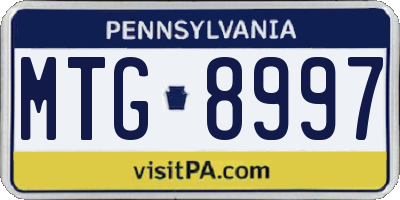 PA license plate MTG8997