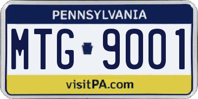 PA license plate MTG9001