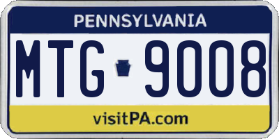 PA license plate MTG9008