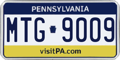 PA license plate MTG9009