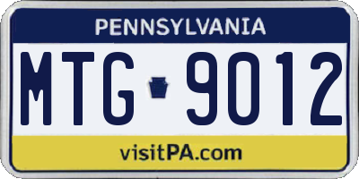PA license plate MTG9012