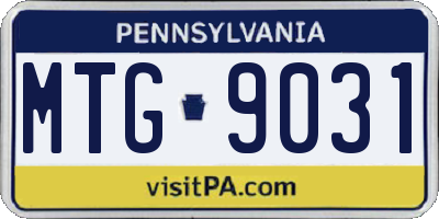PA license plate MTG9031