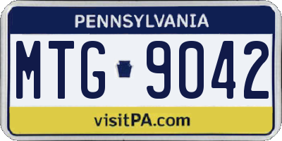 PA license plate MTG9042