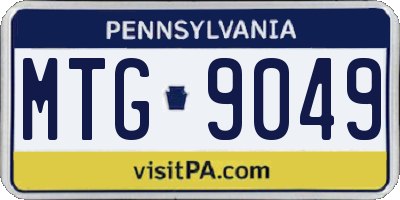 PA license plate MTG9049