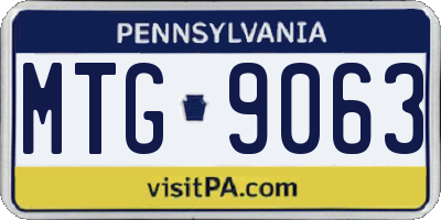 PA license plate MTG9063