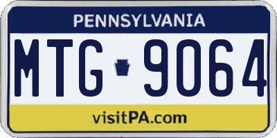 PA license plate MTG9064