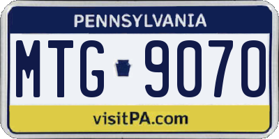 PA license plate MTG9070