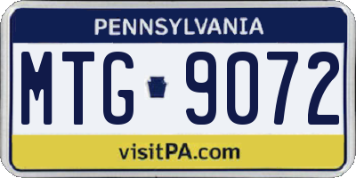 PA license plate MTG9072