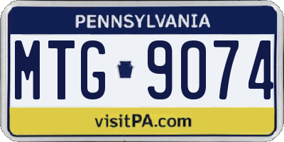 PA license plate MTG9074
