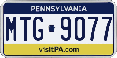 PA license plate MTG9077