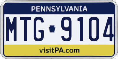 PA license plate MTG9104