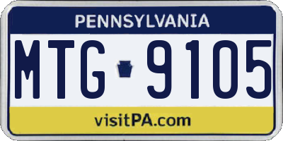 PA license plate MTG9105