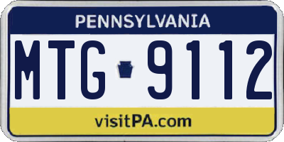PA license plate MTG9112
