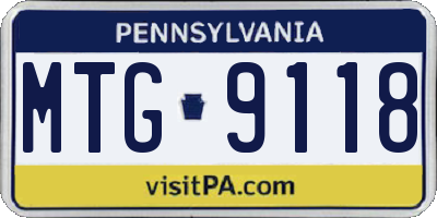 PA license plate MTG9118