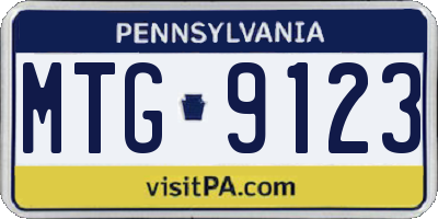 PA license plate MTG9123