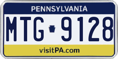 PA license plate MTG9128