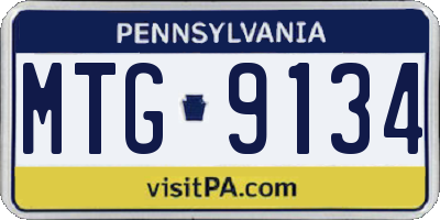PA license plate MTG9134